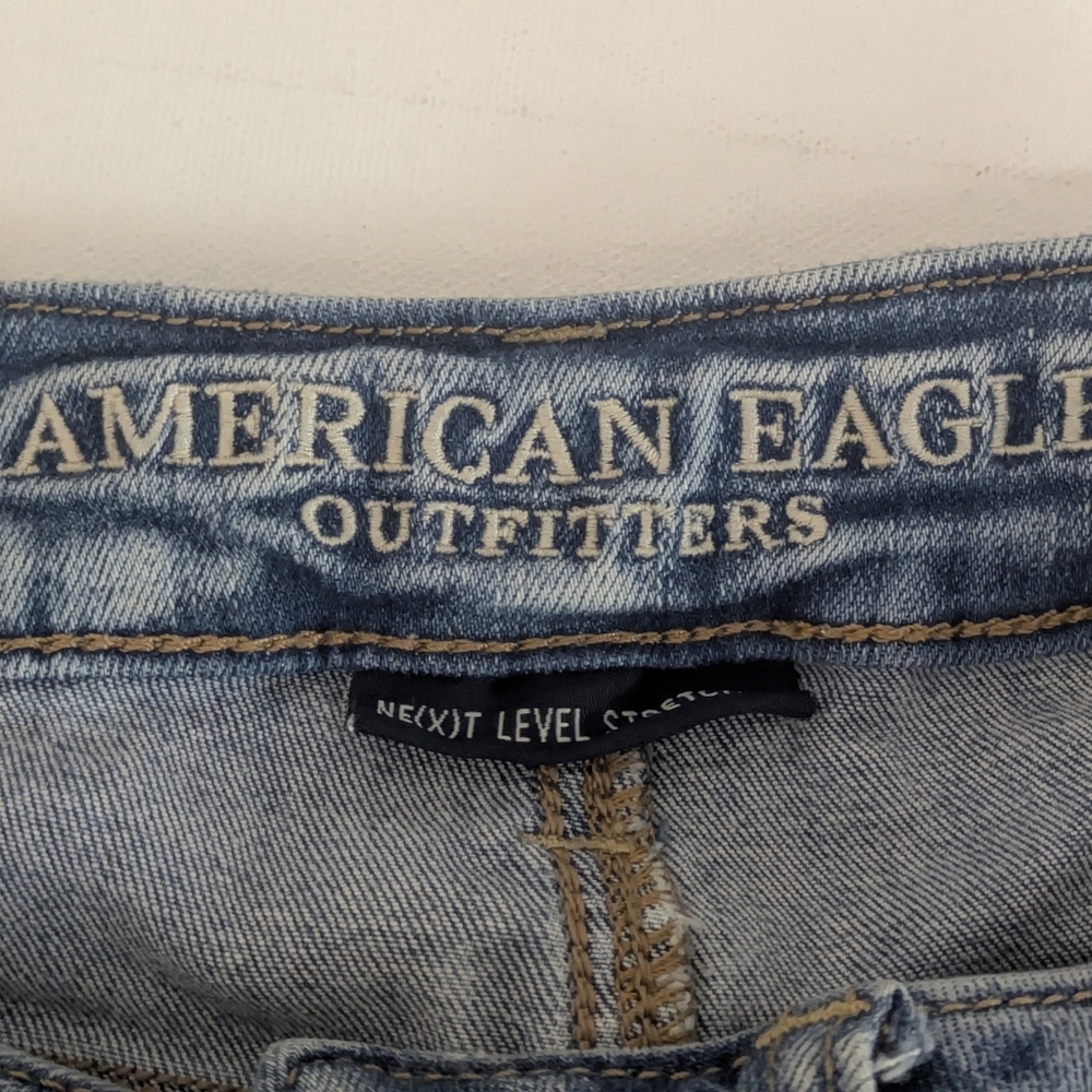 American Eagle Hi Rise Shortie Shorts 0 Distressed Next Level Stretch Women Lace - Picture 15 of 16
